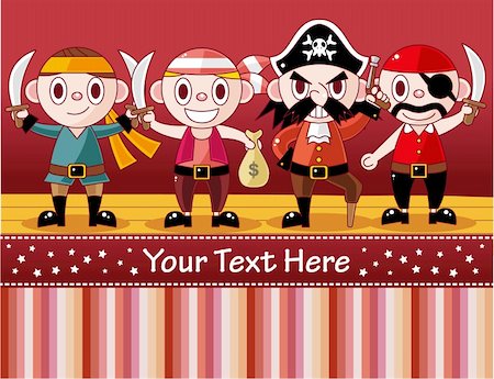 cartoon pirate card Stock Photo - Budget Royalty-Free & Subscription, Code: 400-04914955
