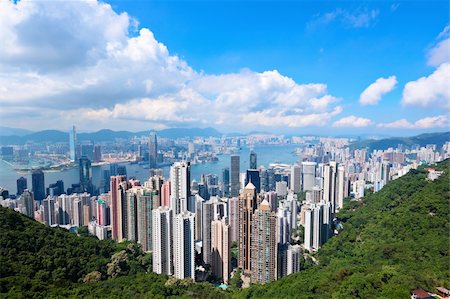 puerto victoria - Hong Kong view from the peak Photographie de stock - Aubaine LD & Abonnement, Code: 400-04915010