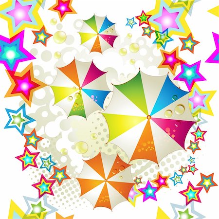 simsearch:400-06355861,k - Seamless pattern with colored stars and umbrellas Photographie de stock - Aubaine LD & Abonnement, Code: 400-04915129