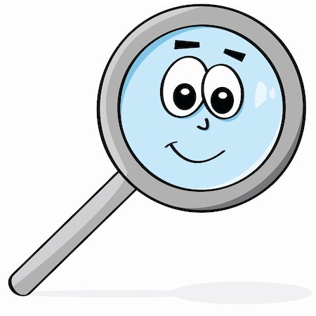Cartoon illustration of a magnifying glass with a happy face Photographie de stock - Aubaine LD & Abonnement, Code: 400-04915246