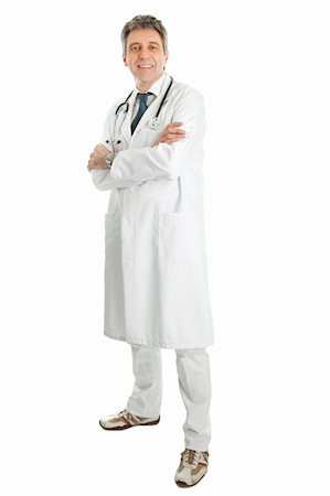 Smiling medical doctor man with stethoscope. Isolated on white Fotografie stock - Microstock e Abbonamento, Codice: 400-04915402