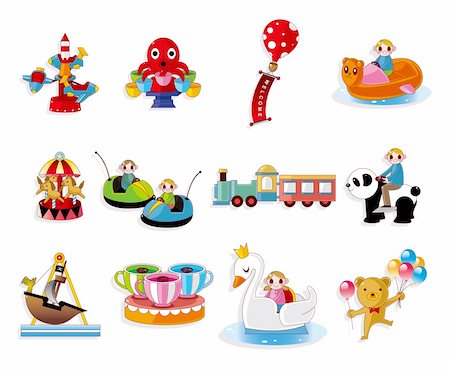 Cartoon Playground Equipment icons set Stock Photo - Budget Royalty-Free & Subscription, Code: 400-04915526