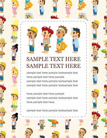 simsearch:400-04338746,k - cartoon people job seamless pattern Stockbilder - Microstock & Abonnement, Bildnummer: 400-04915534