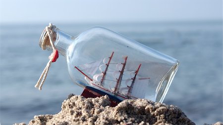 sailcloth ship in closed with cork bottle Stock Photo - Budget Royalty-Free & Subscription, Code: 400-04915654