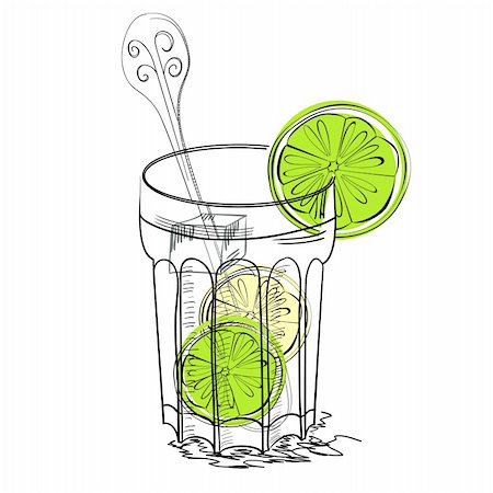 A glass of water with lime Stock Photo - Budget Royalty-Free & Subscription, Code: 400-04915974