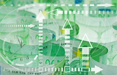 Hundred euro banknotes with financial graph - time and money concept Stock Photo - Budget Royalty-Free & Subscription, Code: 400-04916205