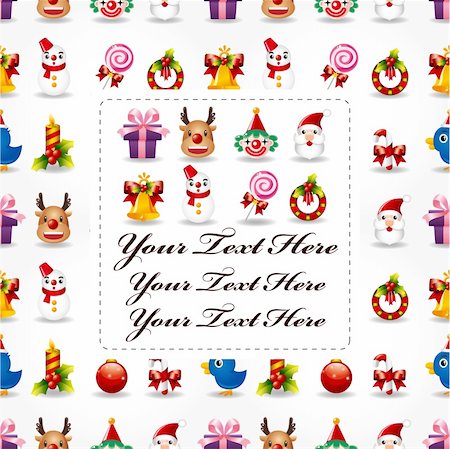 posters with ribbon banner - cartoon xmas card Stock Photo - Budget Royalty-Free & Subscription, Code: 400-04916337