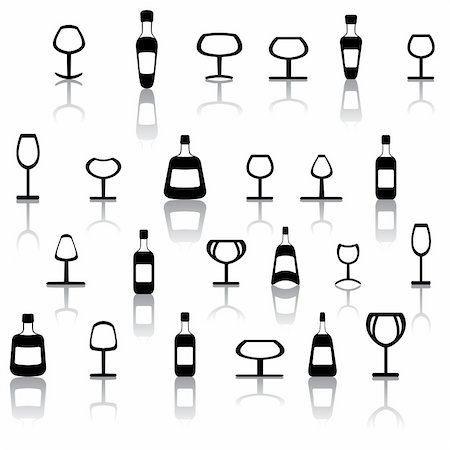 silhouette bottle wine - Wine Beer Glass Cup and bottle Stock Photo - Budget Royalty-Free & Subscription, Code: 400-04916339