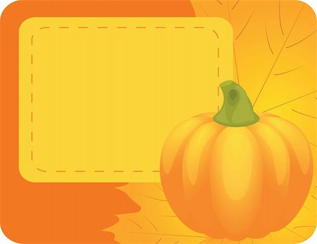 pumpkin leaf pattern - Autumnal orange background with pumpkins and leaves Stock Photo - Budget Royalty-Free & Subscription, Code: 400-04916355