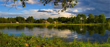 Lake in Russia (Londoko village) Lake, grass and water. Stock Photo - Budget Royalty-Free & Subscription, Code: 400-04916365