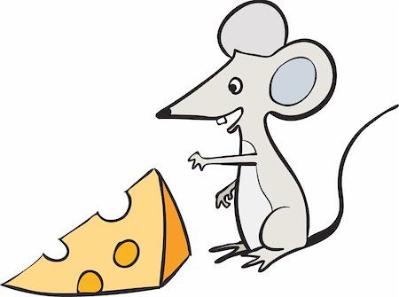 funny mice - Smiling mouse and a slice of swiss cheese Stock Photo - Budget Royalty-Free & Subscription, Code: 400-04916411