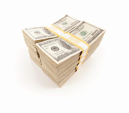 franklin - Stacks of One Hundred Dollar Bills Isolated on a White Background. Stock Photo - Budget Royalty-Free & Subscription, Code: 400-04916717