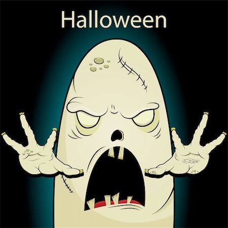 Vector halloween picture with ghost Stock Photo - Budget Royalty-Free & Subscription, Code: 400-04917032