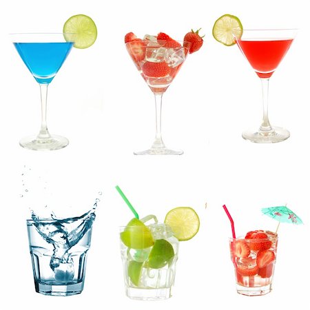 drink or cocktail collection isolated on a white background Stock Photo - Budget Royalty-Free & Subscription, Code: 400-04917277