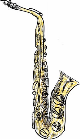 simsearch:400-03958037,k - golden saxophone isolated on the white background Foto de stock - Super Valor sin royalties y Suscripción, Código: 400-04917323