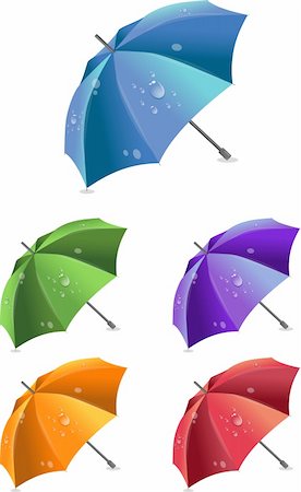 simsearch:400-04906513,k - Set of colorful striped umbrellas. Vector illustration. Photographie de stock - Aubaine LD & Abonnement, Code: 400-04917524