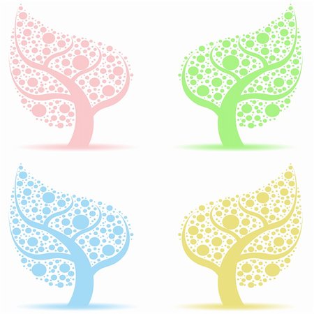 simsearch:400-05925443,k - Beautiful art trees collection on white background Stock Photo - Budget Royalty-Free & Subscription, Code: 400-04918901