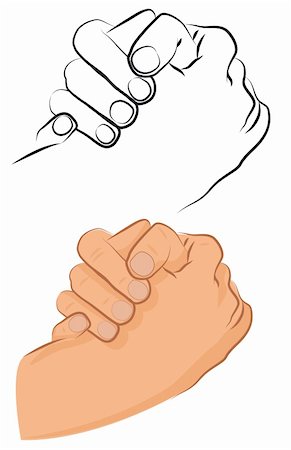 Hand friendly greeting shake between two persons. Vector illustration. Stock Photo - Budget Royalty-Free & Subscription, Code: 400-04919187