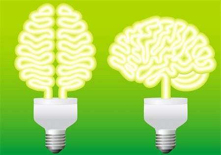energy bulb brain, vector illustration Stock Photo - Budget Royalty-Free & Subscription, Code: 400-04919229