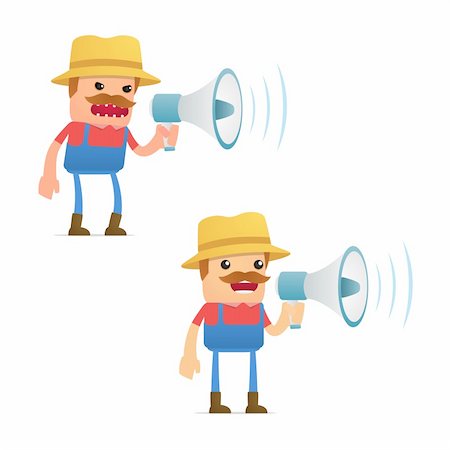 simsearch:400-05699386,k - set of funny cartoon farmer in various poses for use in presentations, etc. Foto de stock - Royalty-Free Super Valor e Assinatura, Número: 400-04919484
