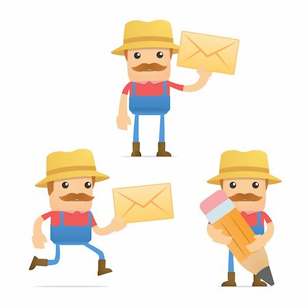 set of funny cartoon farmer in various poses for use in presentations, etc. Stock Photo - Budget Royalty-Free & Subscription, Code: 400-04919489