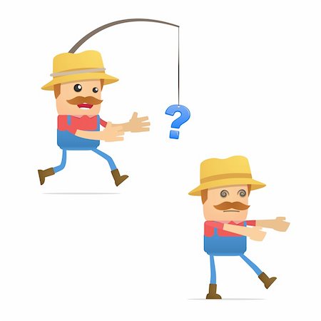 simsearch:400-05699386,k - set of funny cartoon farmer in various poses for use in presentations, etc. Foto de stock - Royalty-Free Super Valor e Assinatura, Número: 400-04919482