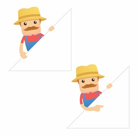 simsearch:400-05699386,k - set of funny cartoon farmer in various poses for use in presentations, etc. Foto de stock - Royalty-Free Super Valor e Assinatura, Número: 400-04919494