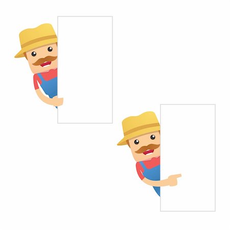 simsearch:400-05699386,k - set of funny cartoon farmer in various poses for use in presentations, etc. Foto de stock - Royalty-Free Super Valor e Assinatura, Número: 400-04919491