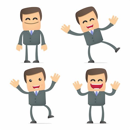 simsearch:400-06091141,k - set of funny cartoon businessman in various poses for use in presentations, etc. Photographie de stock - Aubaine LD & Abonnement, Code: 400-04919597