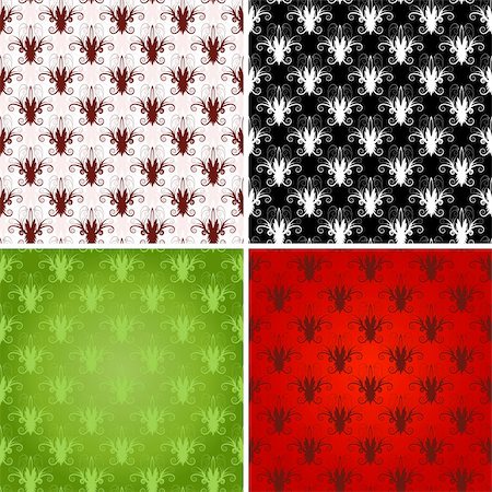 simsearch:400-04279579,k - Set vintage seamless patterns (vector) Stock Photo - Budget Royalty-Free & Subscription, Code: 400-04919975