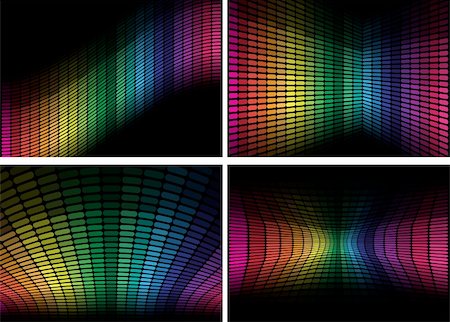 equalizer - Set of Backgrounds - Multicolor Equalizer on Black Background Stockbilder - Microstock & Abonnement, Bildnummer: 400-04910159