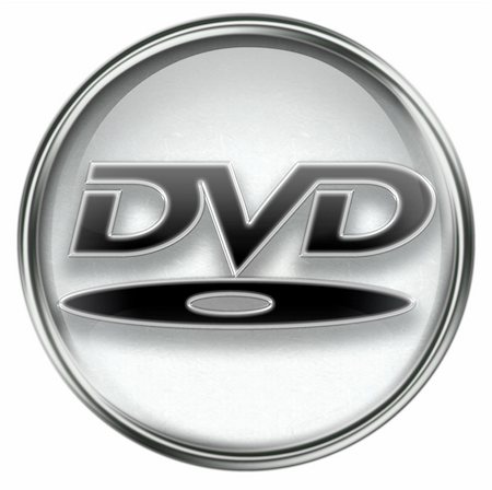 dvd - DVD icon grey, isolated on white background. Stock Photo - Budget Royalty-Free & Subscription, Code: 400-04910235
