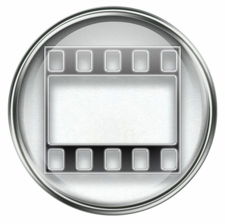 simsearch:400-05350670,k - Film icon grey, isolated on white background. Photographie de stock - Aubaine LD & Abonnement, Code: 400-04910238