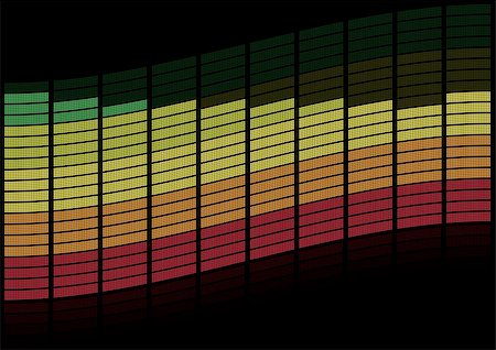 simsearch:400-06559821,k - Graphic Equalizer - Multicolored Blocks on Black Background Stock Photo - Budget Royalty-Free & Subscription, Code: 400-04910344