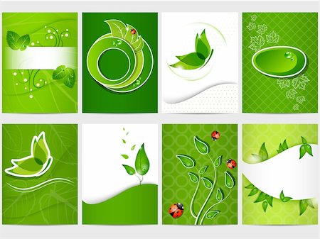 poster background, nature - Vector eco design background set Stock Photo - Budget Royalty-Free & Subscription, Code: 400-04910621