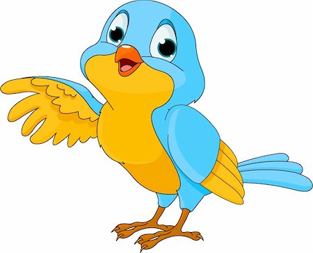 Cartoon  illustration of a cute talking bird Stock Photo - Budget Royalty-Free & Subscription, Code: 400-04910649