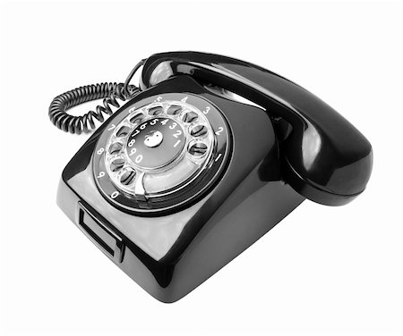 simsearch:400-03986450,k - Black old phone isolated on white background Photographie de stock - Aubaine LD & Abonnement, Code: 400-04911064
