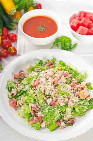 fresh classic caesar salad ,healthy meal ,MORE DELICIOUS FOOD ON PORTFOLIO Stock Photo - Budget Royalty-Free & Subscription, Code: 400-04911117