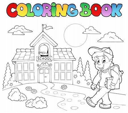 Coloring book school cartoons 7 - vector illustration. Stock Photo - Budget Royalty-Free & Subscription, Code: 400-04911186