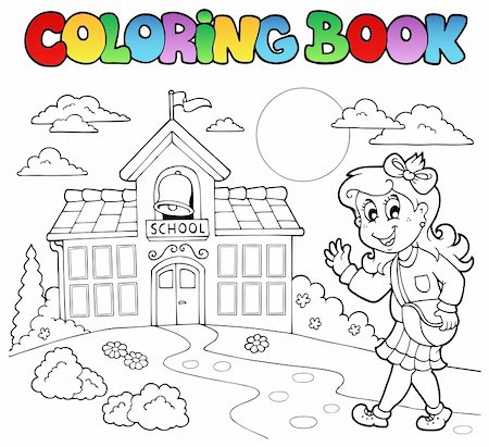 Coloring book school cartoons 8 - vector illustration. Foto de stock - Super Valor sin royalties y Suscripción, Código: 400-04911187
