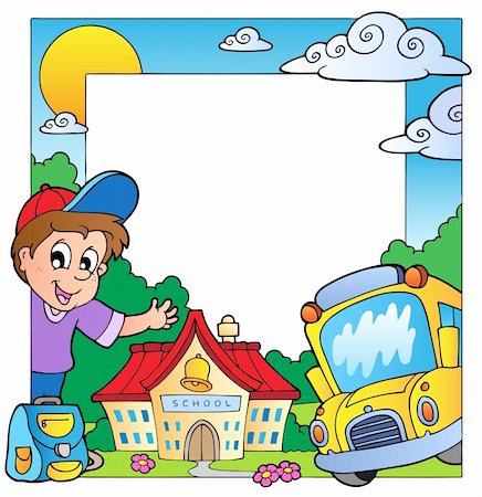 School theme frame 1 - vector illustration. Stock Photo - Budget Royalty-Free & Subscription, Code: 400-04911206