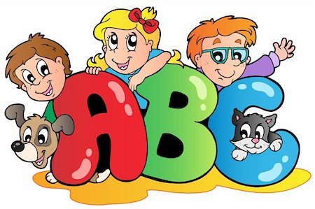 School theme with ABC letters - vector illustration. Photographie de stock - Aubaine LD & Abonnement, Code: 400-04911214