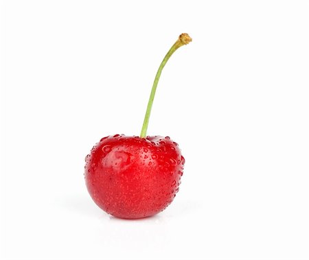 produce wet - fresh cherry isolated on a white background Stock Photo - Budget Royalty-Free & Subscription, Code: 400-04911400