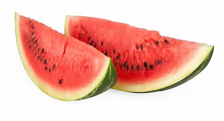 red water melon - slices of watermelon isolated on white background Photographie de stock - Aubaine LD & Abonnement, Code: 400-04911436