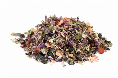 Heap of herbal tea. Dried flowers, berries and tea leaves Stock Photo - Budget Royalty-Free & Subscription, Code: 400-04911452