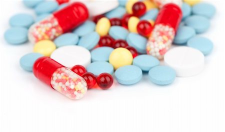 Close up of colorful tablets and capsules Stock Photo - Budget Royalty-Free & Subscription, Code: 400-04911670