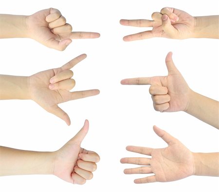 simsearch:400-04242112,k - hand gestures set of woman hand isolated on white background Stockbilder - Microstock & Abonnement, Bildnummer: 400-04912167