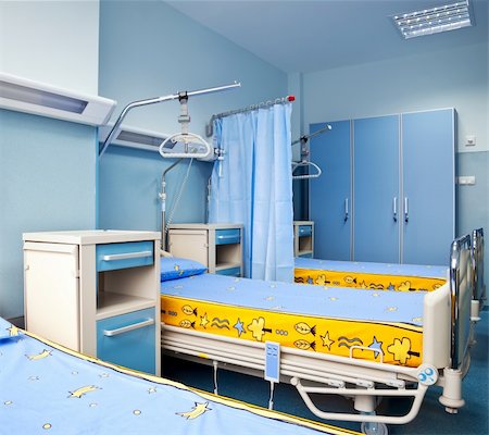 new and modern rehabilitation hospital chamber with beds Stock Photo - Budget Royalty-Free & Subscription, Code: 400-04912393