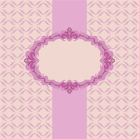 simsearch:400-06091055,k - Template frame design for greeting card . Background - seamless pattern. Photographie de stock - Aubaine LD & Abonnement, Code: 400-04912421