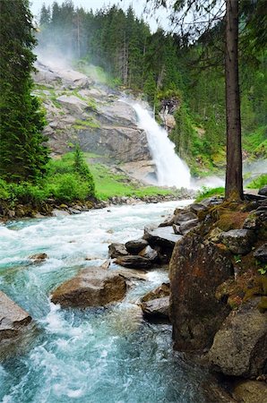 stony - Alps beautiful mountain waterfall Krimml (Austria, Tirol) summer view Foto de stock - Super Valor sin royalties y Suscripción, Código: 400-04912458